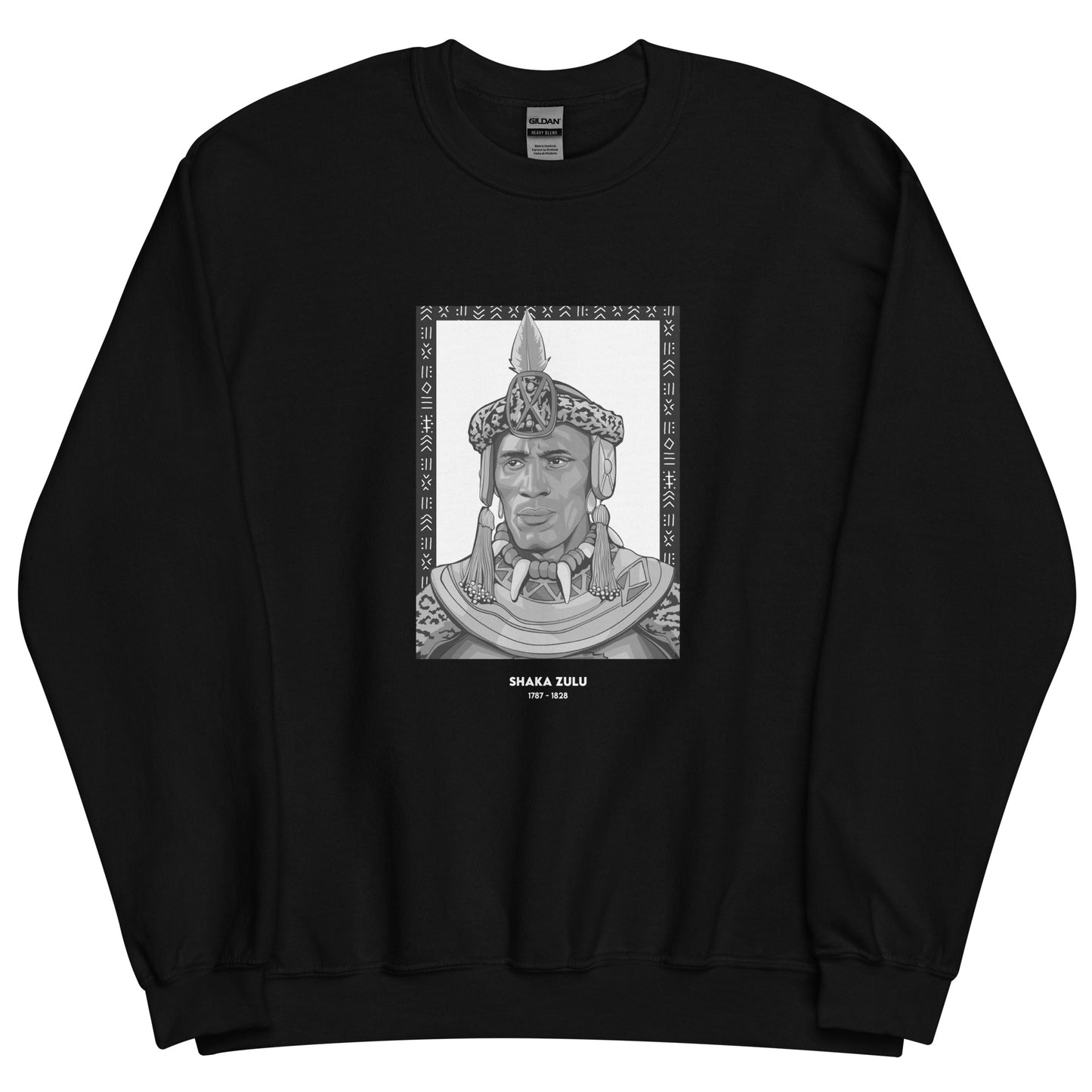 Sweat Unisexe "Shaka Zulu" Noir & Blanc