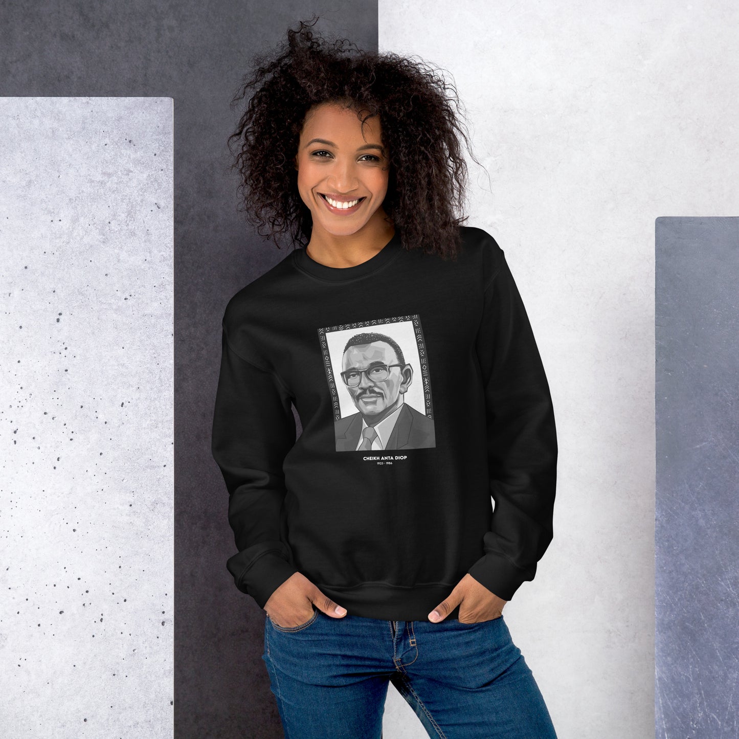 Sweat Unisexe "Cheikh Anta Diop" Noir & Blanc