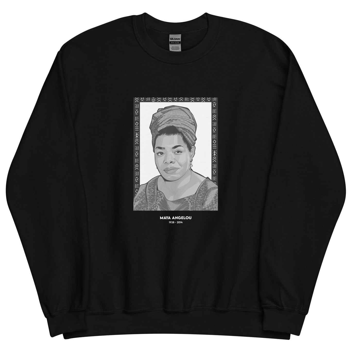 Sweat Unisexe "Maya Angelou" Noir & Blanc