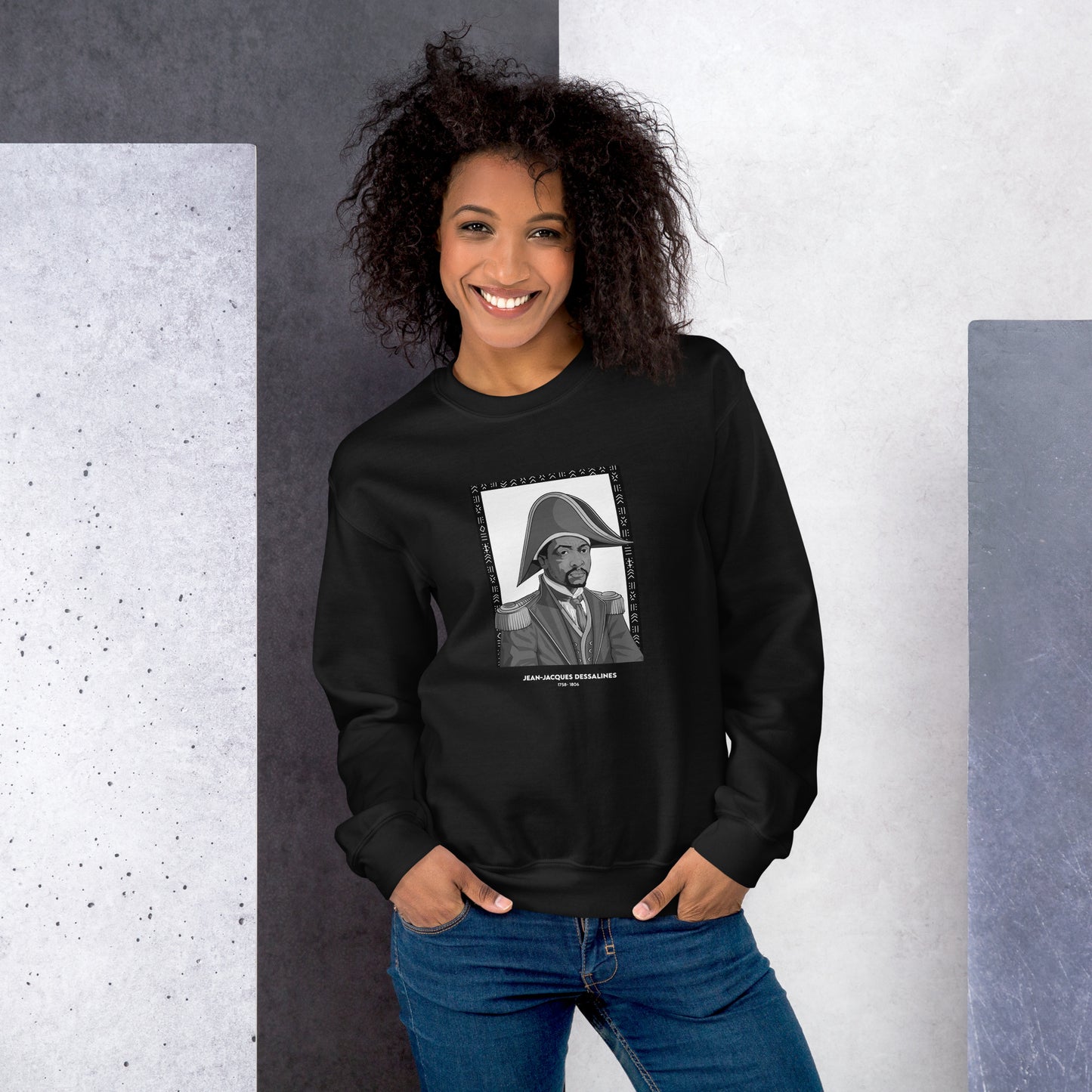 Sweat Unisexe "Jean-Jacques Dessalines" Noir & Blanc