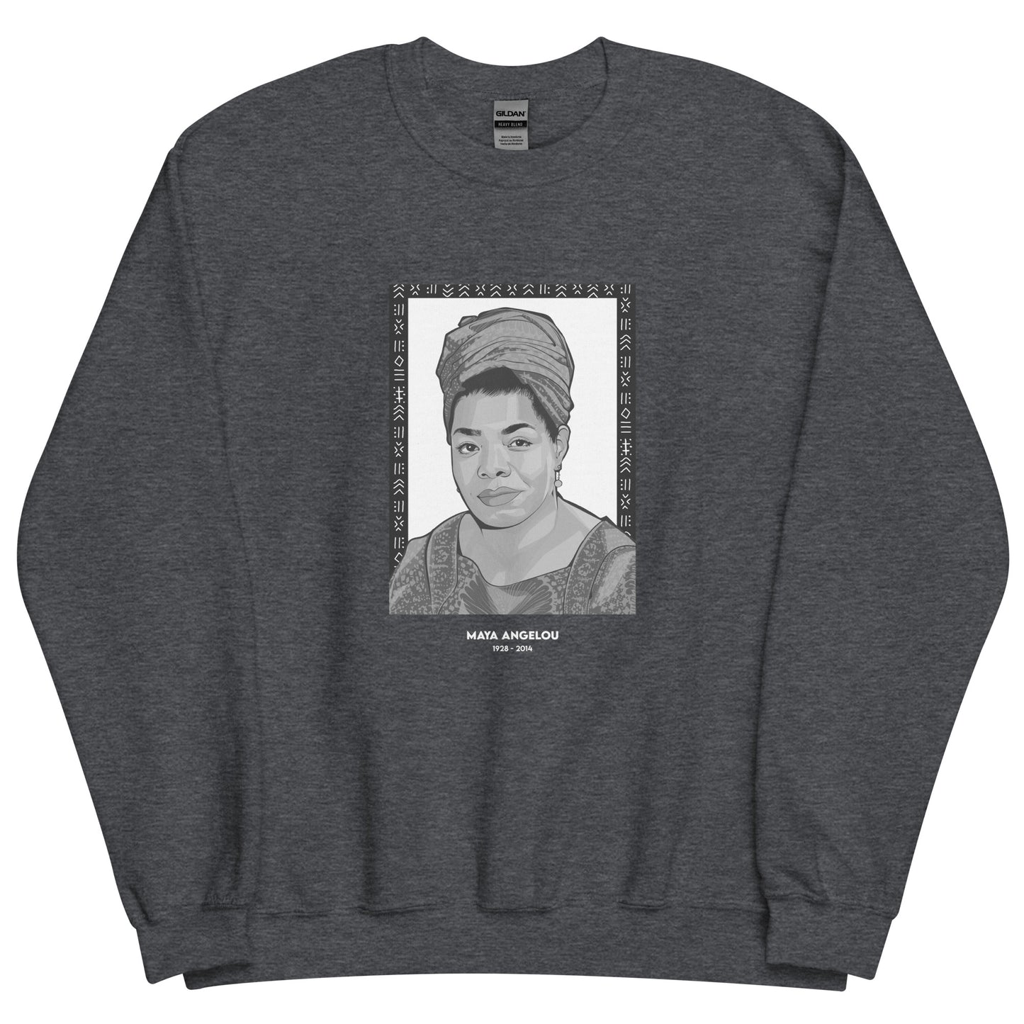 Sweat Unisexe "Maya Angelou" Noir & Blanc