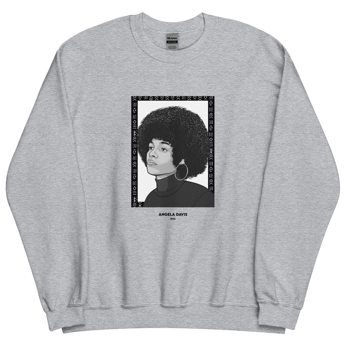 Sweat Unisexe "Angela Davis" Noir & Blanc