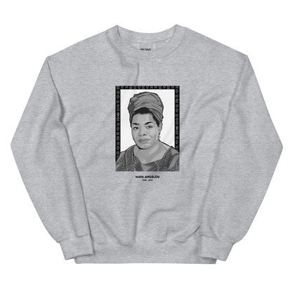 Sweat Unisexe "Maya Angelou" Noir & Blanc