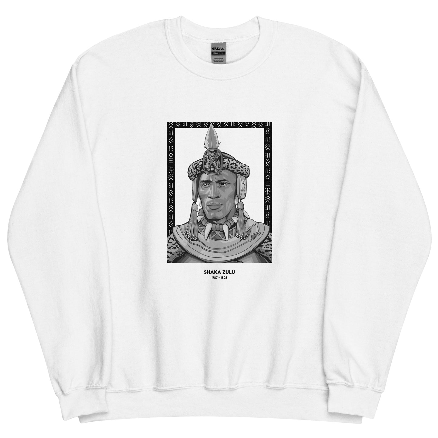 Sweat Unisexe "Shaka Zulu" Noir & Blanc