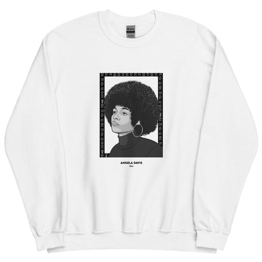 Sweat Unisexe "Angela Davis" Noir & Blanc