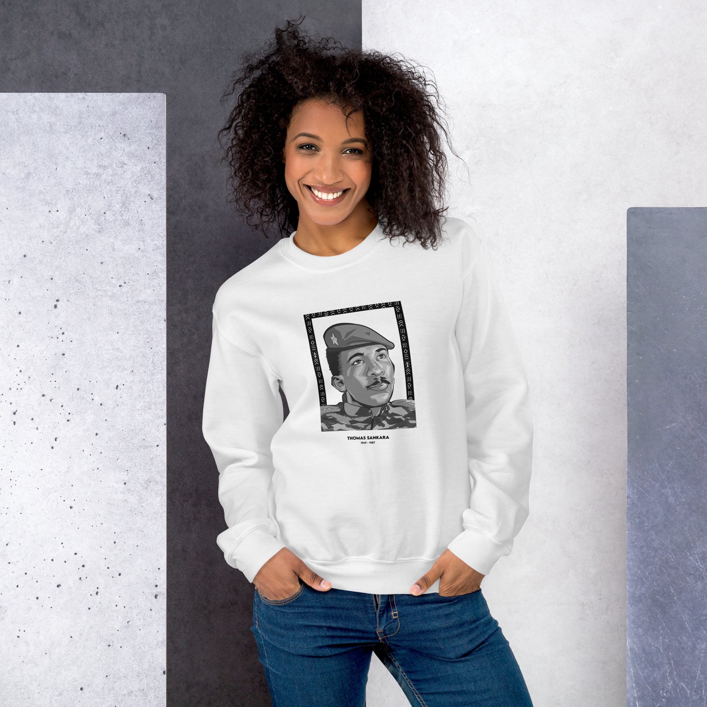 Sweat Unisexe "Thomas Sankara" Noir & Blanc