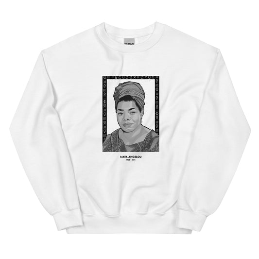 Sweat Unisexe "Maya Angelou" Noir & Blanc